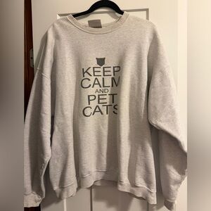Reposh Keep Calm and Pet Cats Crewneck